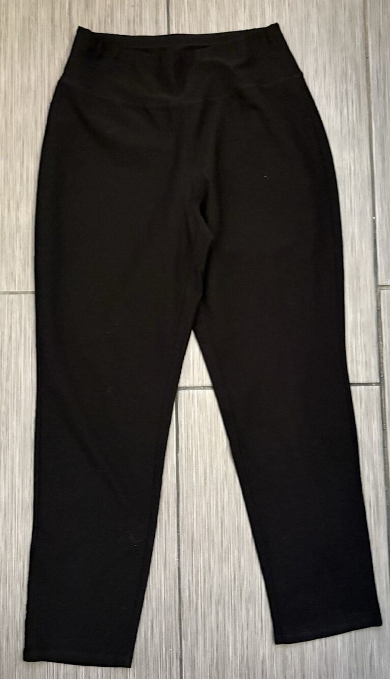 Eileen Fisher Pull On Crepe Trouser Pants Women’s Petite Small Black Stretch